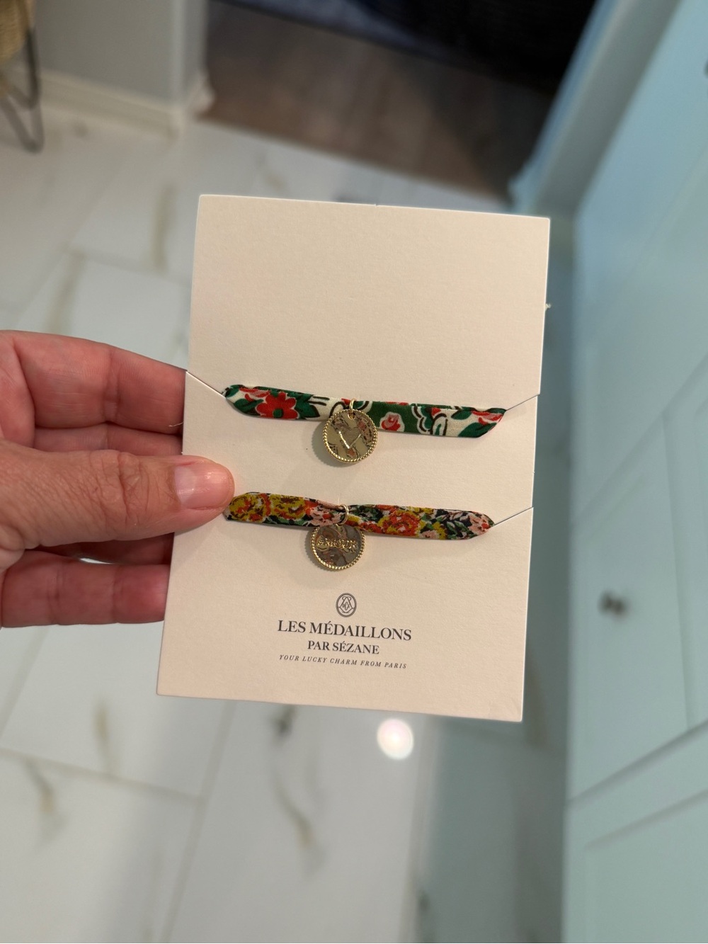 Sézane Les Médaillons Floral Ribbon Charm Bracelets or chokers NEW